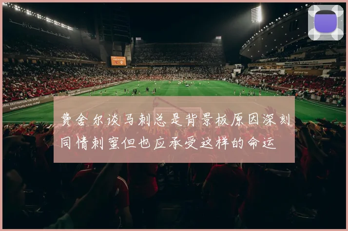 费舍尔谈马刺总是背景板原因深刻同情刺蜜但也应承受这样的命运